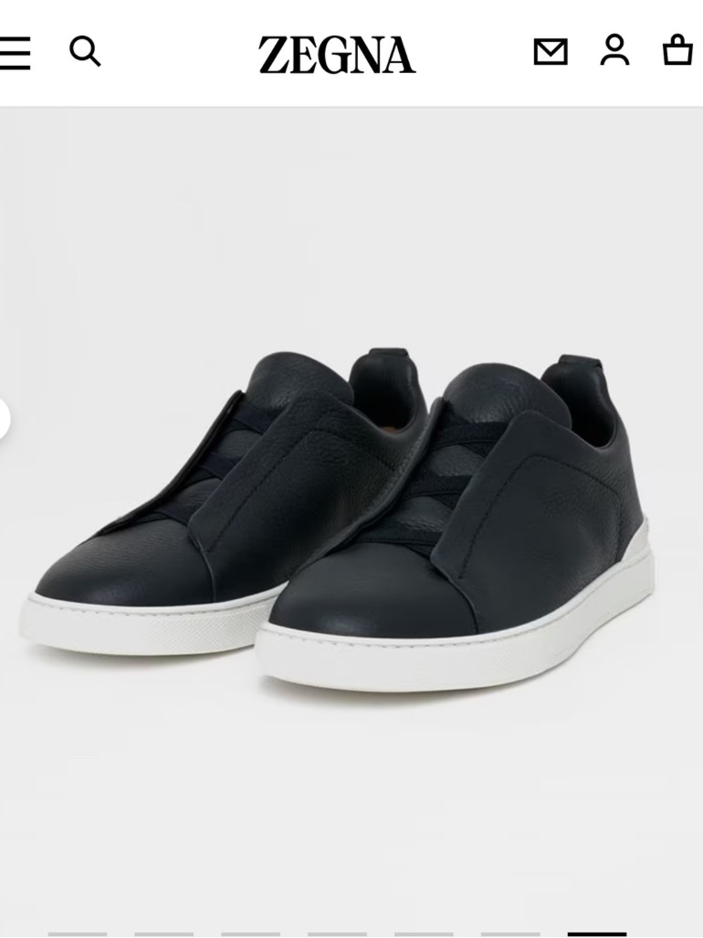 Ermenegildo Zegna NAVY BLUE DEERSKIN TRIPLE STITCH SNEAKERS w Box, dust bags